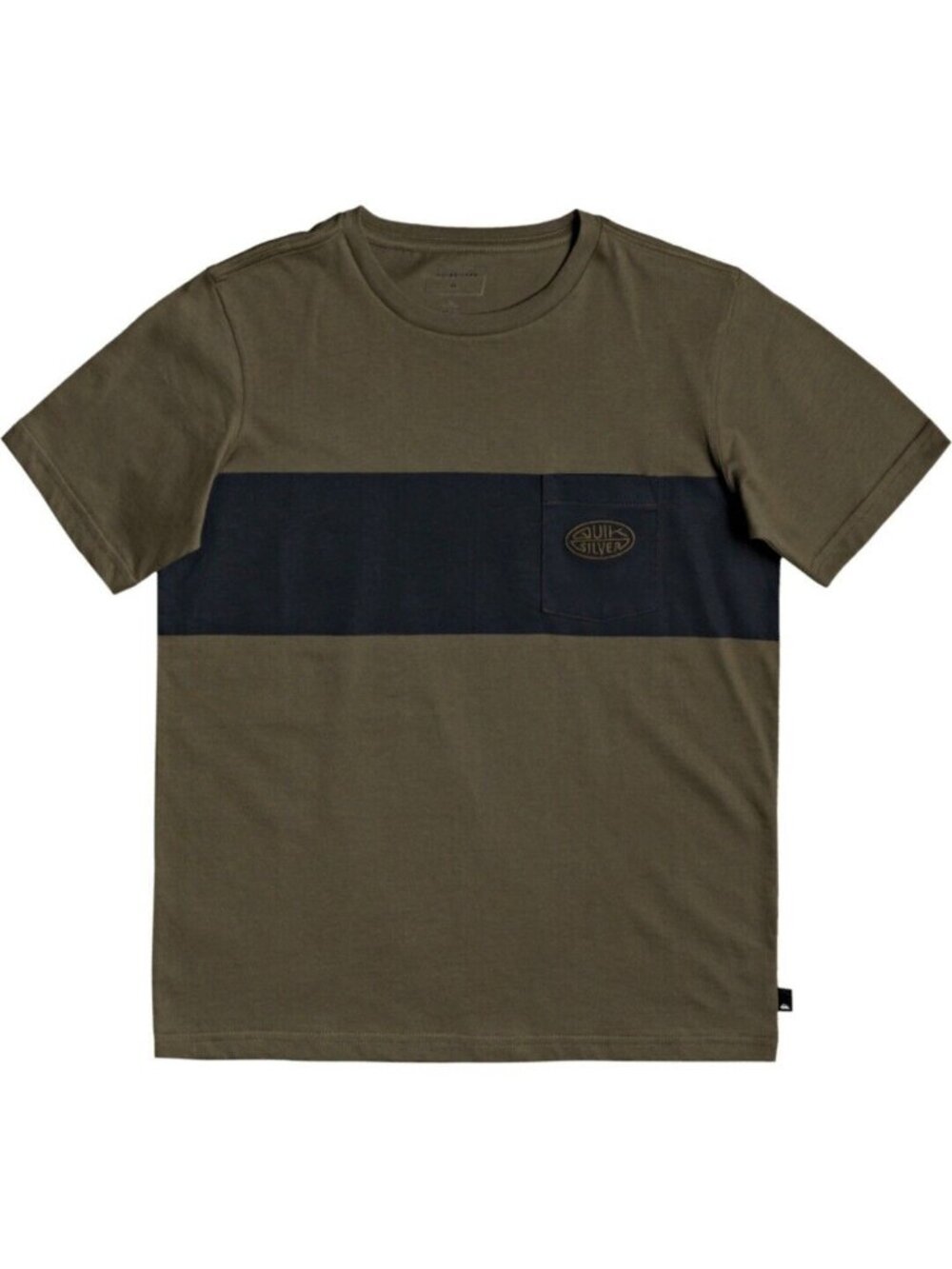 Quiksilver Far Behind Pocket T-Shirt Tee Short Sleeve Youth Boy Olive Green M 12